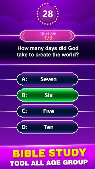 Скачать взломанную Bible Trivia — Word Quiz Game (Библейская викторина)  [МОД Menu] — стабильная версия apk на Андроид screen 1