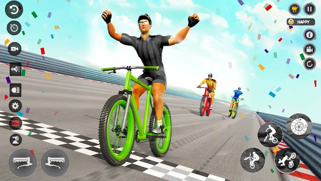 Скачать взломанную BMX Cycle Race 3d Cycle Games (гонка на велосипедах 3D игры на велосипеде)  [МОД Menu] — последняя версия apk на Андроид screen 3