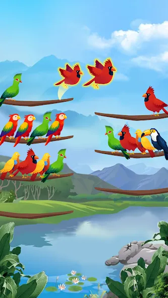 Скачать взломанную Bird Sort — Color Puzzle  [МОД Много денег] — полная версия apk на Андроид screen 2