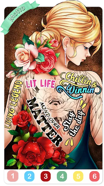 Скачать взломанную Tattoo Coloring games  [МОД Unlimited Money] — последняя версия apk на Андроид screen 5