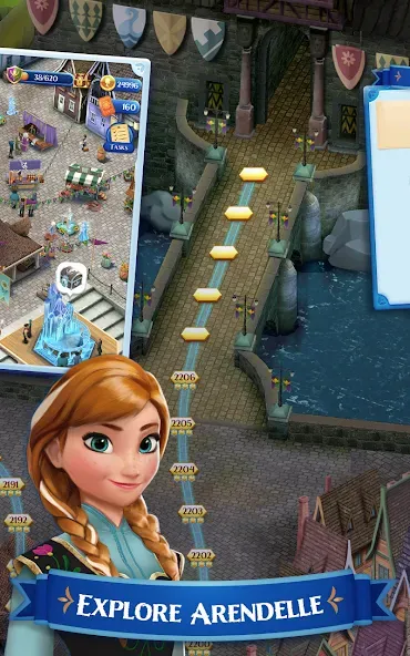 Скачать взломанную Disney Frozen Free Fall Games  [МОД Бесконечные деньги] — последняя версия apk на Андроид screen 4