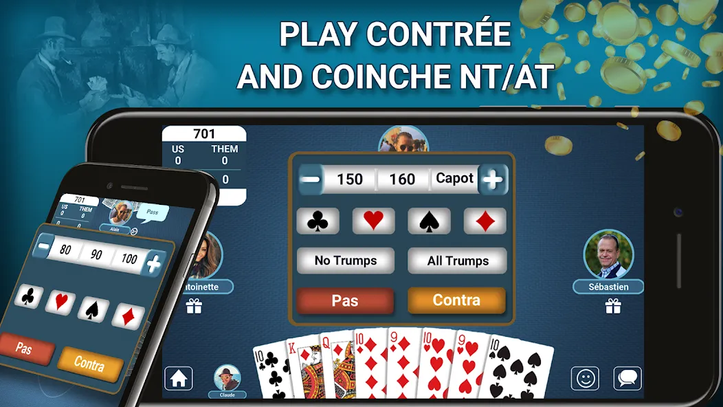 Скачать взлом Blot Belote Coinche Online  [МОД Unlimited Money] — полная версия apk на Андроид screen 2
