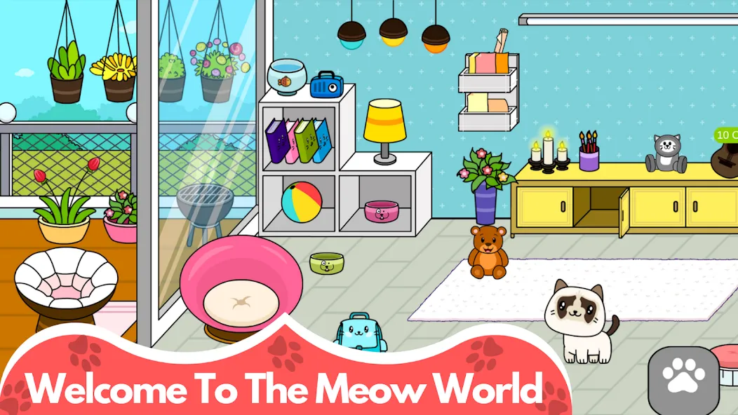 Скачать взлом My Cat Town — Cute Kitty Games  [МОД Unlocked] — последняя версия apk на Андроид screen 1