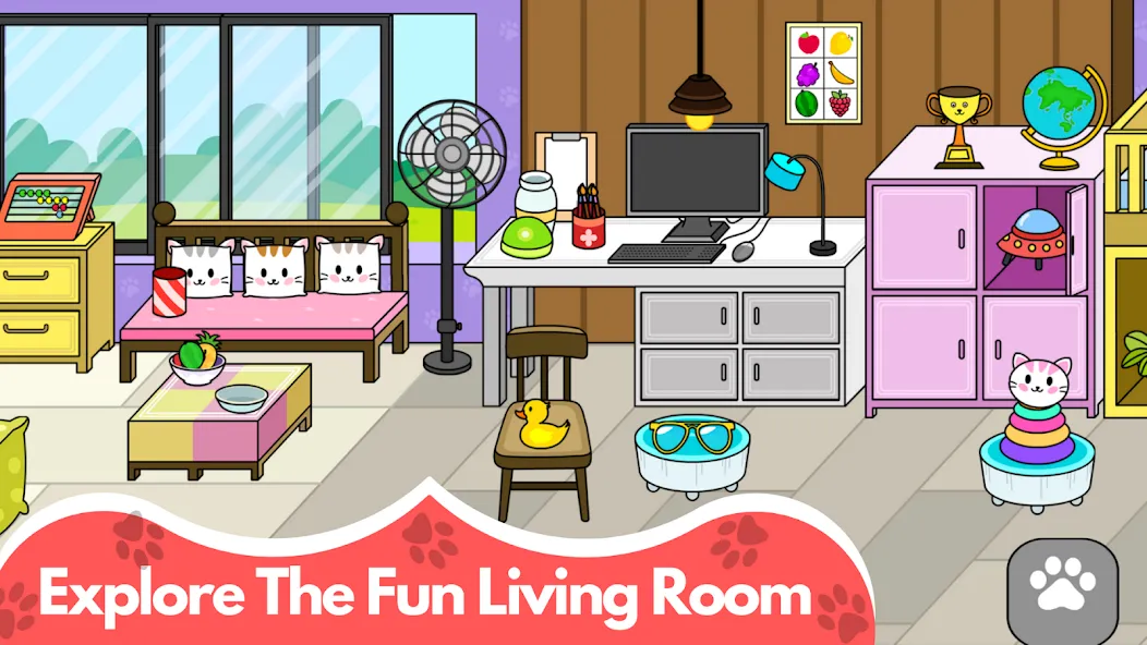 Скачать взлом My Cat Town — Cute Kitty Games  [МОД Unlocked] — последняя версия apk на Андроид screen 2
