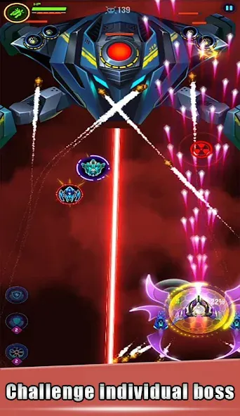 Взломанная Galaxy Attack — space shooting (Гэлакси Атак)  [МОД Unlimited Money] — полная версия apk на Андроид screen 2