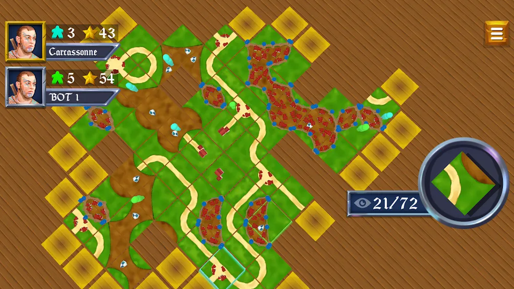 Скачать взломанную War of Carcassonne board Games (Каркассон)  [МОД Много монет] — стабильная версия apk на Андроид screen 1