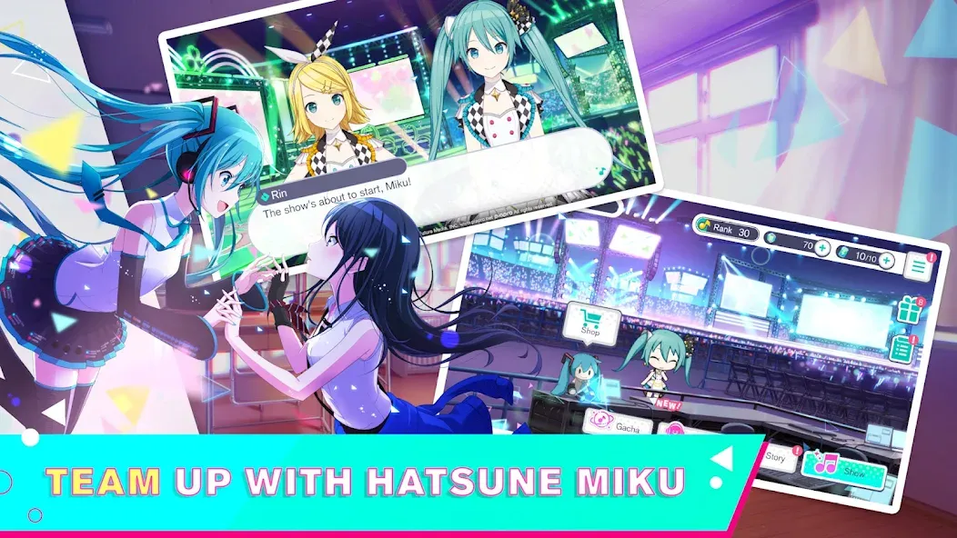 Взломанная HATSUNE MIKU: COLORFUL STAGE! (Хацуне Мику)  [МОД Unlocked] — стабильная версия apk на Андроид screen 1