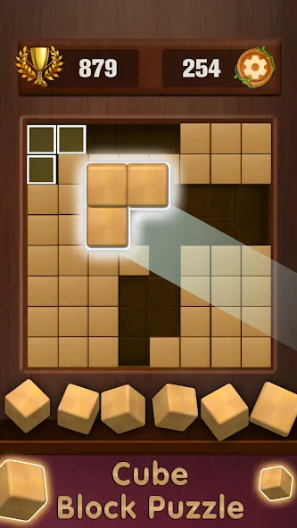 Скачать взлом Wooden Cube Block Puzzle (Деревянный кубик головоломка)  [МОД Меню] — полная версия apk на Андроид screen 4