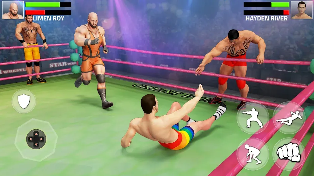 Взломанная Tag Team Wrestling Game (Таг Тим Реслинг Гейм)  [МОД Menu] — последняя версия apk на Андроид screen 1