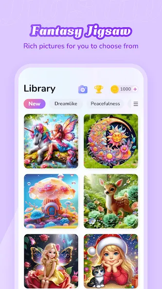 Взлом Fantasy Jigsaw — HD Puzzle (Фэнтези Пазл)  [МОД Много денег] — полная версия apk на Андроид screen 3