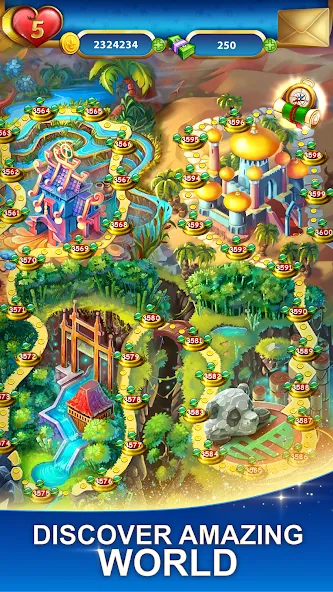 Скачать взломанную Lost Jewels — Match 3 Puzzle (Лост Джуэлс)  [МОД Меню] — последняя версия apk на Андроид screen 5