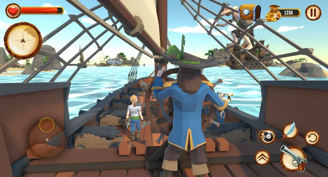 Взломанная Pirate Polygon Caribbean Sea (Пиратская Полигон Карибское море)  [МОД Mega Pack] — последняя версия apk на Андроид screen 2