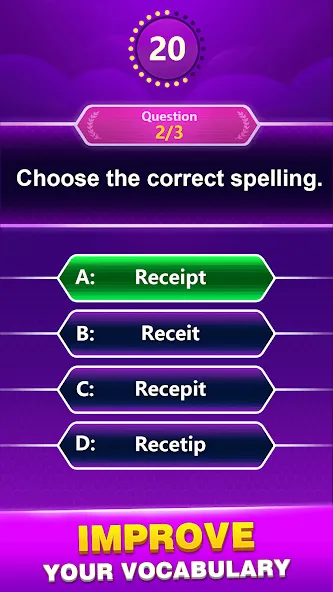 Взломанная Spelling Quiz — Word Trivia (Спеллинг Квиз)  [МОД Бесконечные монеты] — последняя версия apk на Андроид screen 4